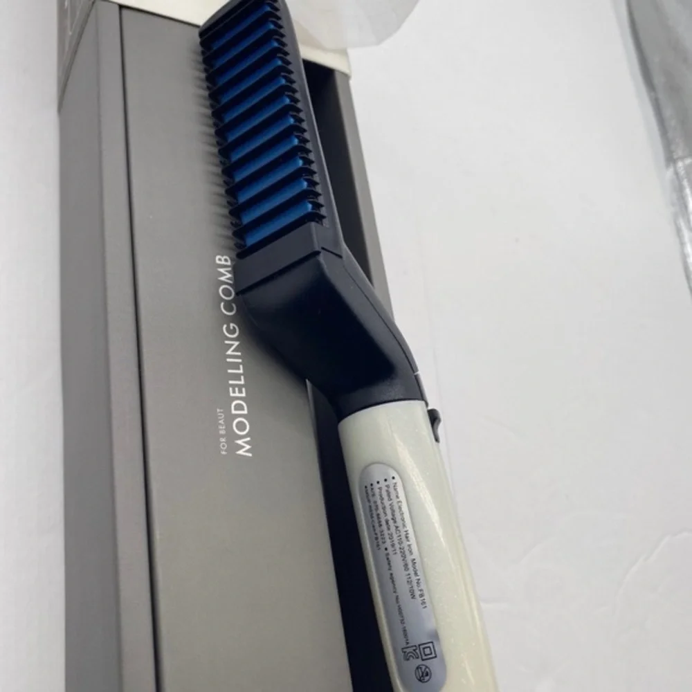 Electronic Hair Iron Modelling Comb Ceramic Coated Heated Brush Styling Beard
